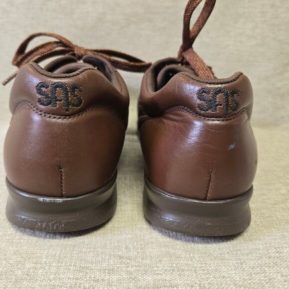 SAS Free Time Brown Women's Leather Comfort Sneakers Size 7.5 Walking Lace-Up - Picture 5 of 13